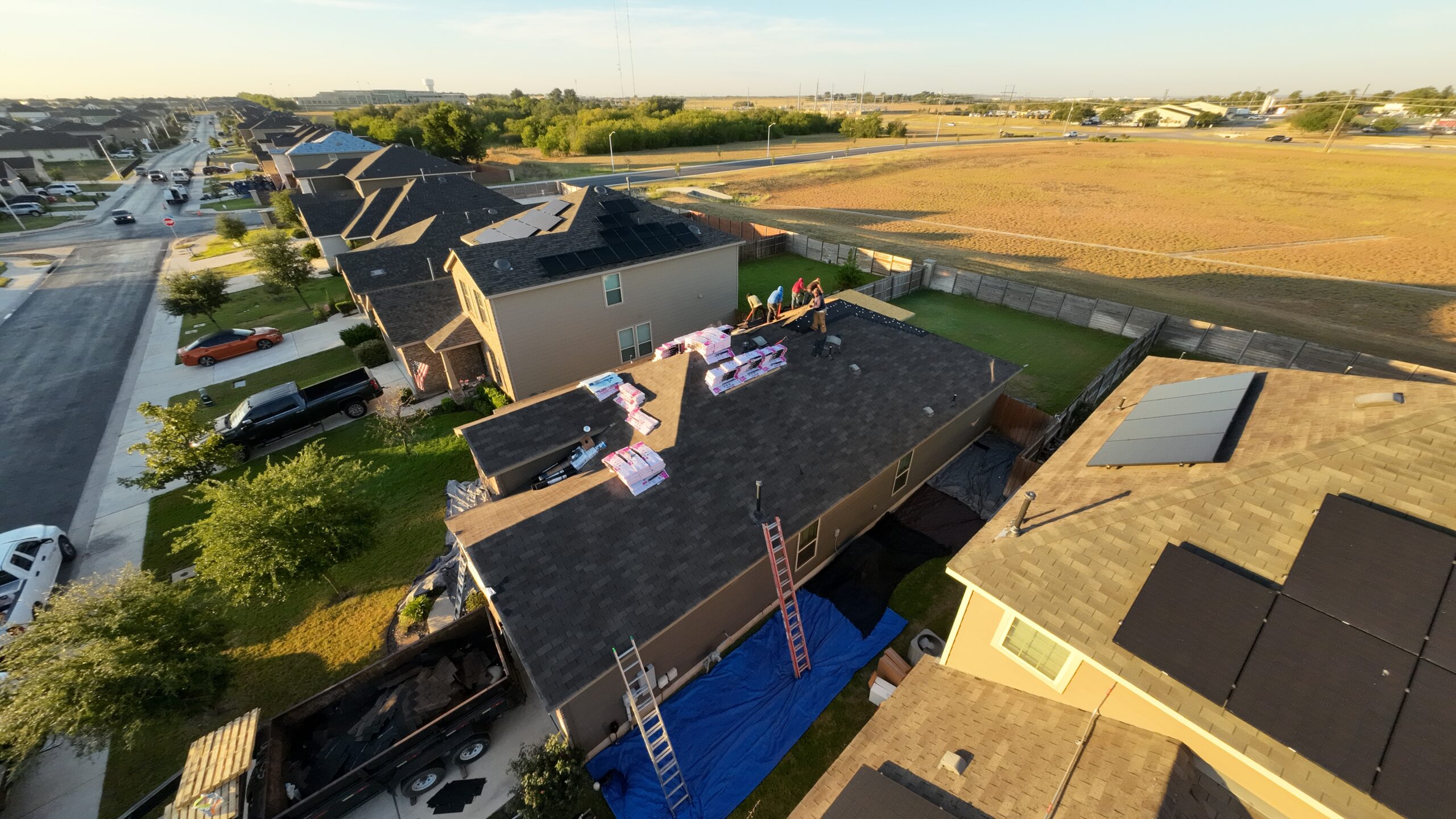 Roof before replacement after storm damage in Central Texas